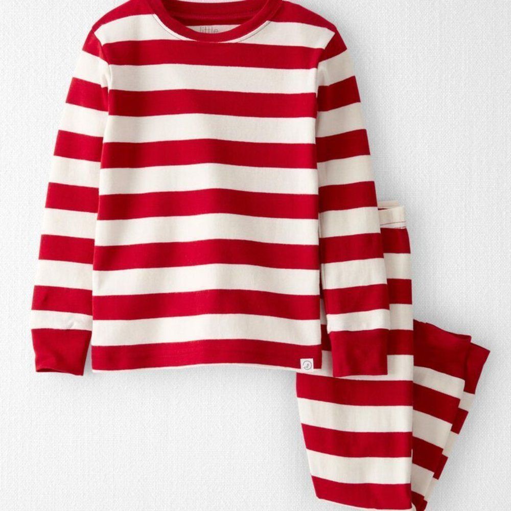 LITTLE Planet Organic Cotton 2-Piece PJs Red Stripes - Picture 4 of 4